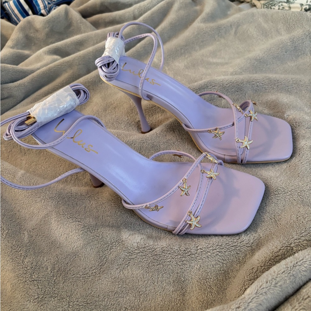 Lulu's Light Purple Star-Embellished Heels